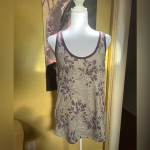 Women’s Sleeveless Floral Tank Top - Purple/Gray